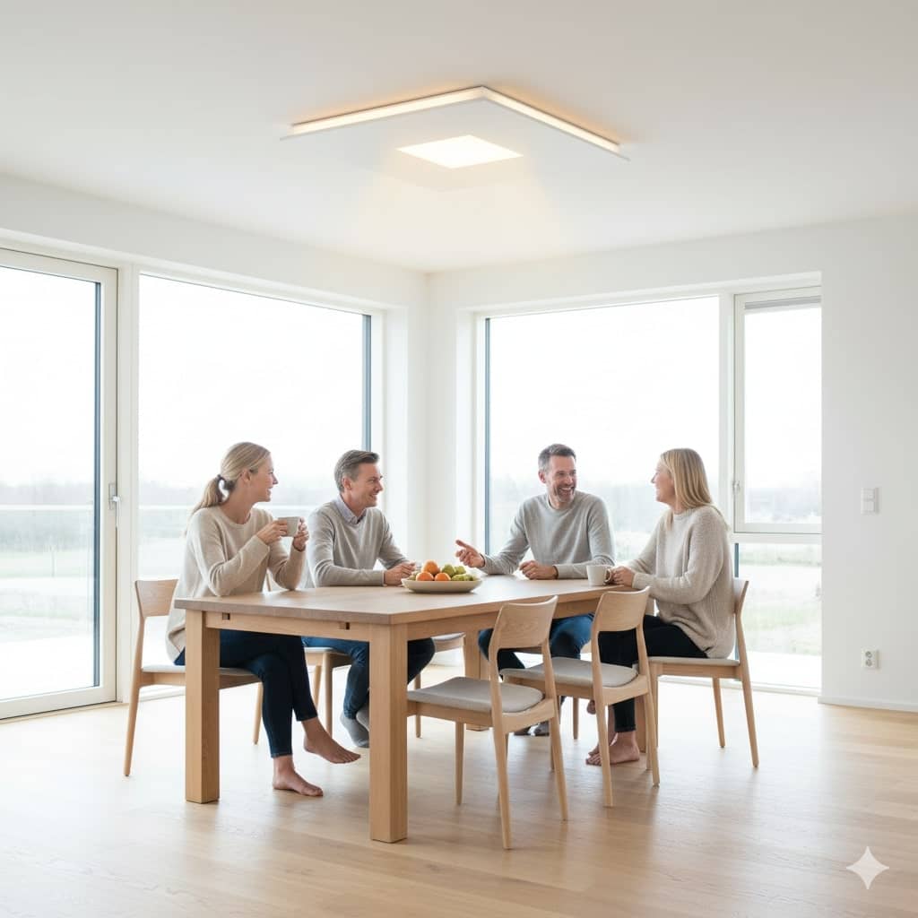 Deckenheizung über dem Essbereich (erstellt mit KI) - © Altersgerecht Modernisieren